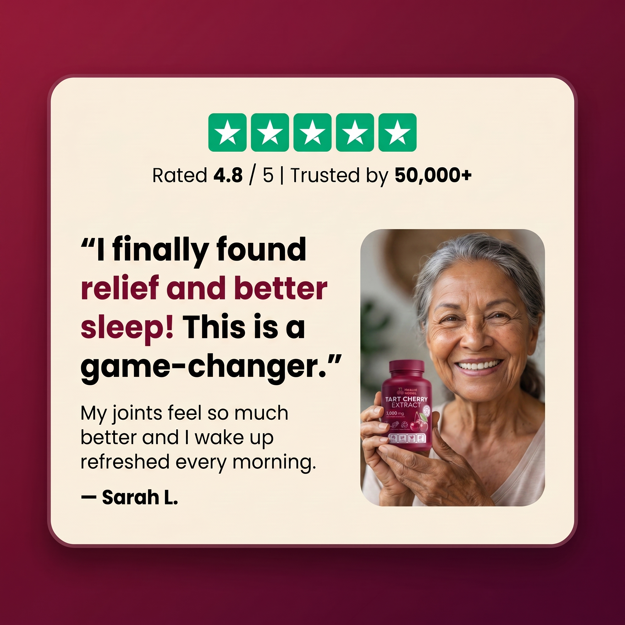 Less Stiffness & More Mobility In 2 Weeks | Pure Tart Cherry Extract 3,00mg | Cold-Extracted