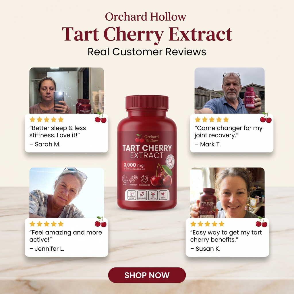 Less Stiffness & More Mobility In 2 Weeks | Pure Tart Cherry Extract 3,00mg | Cold-Extracted