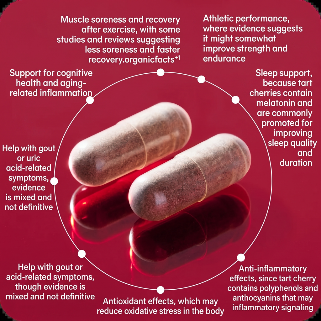 Less Stiffness & More Mobility In 2 Weeks | Pure Tart Cherry Extract 3,00mg | Cold-Extracted