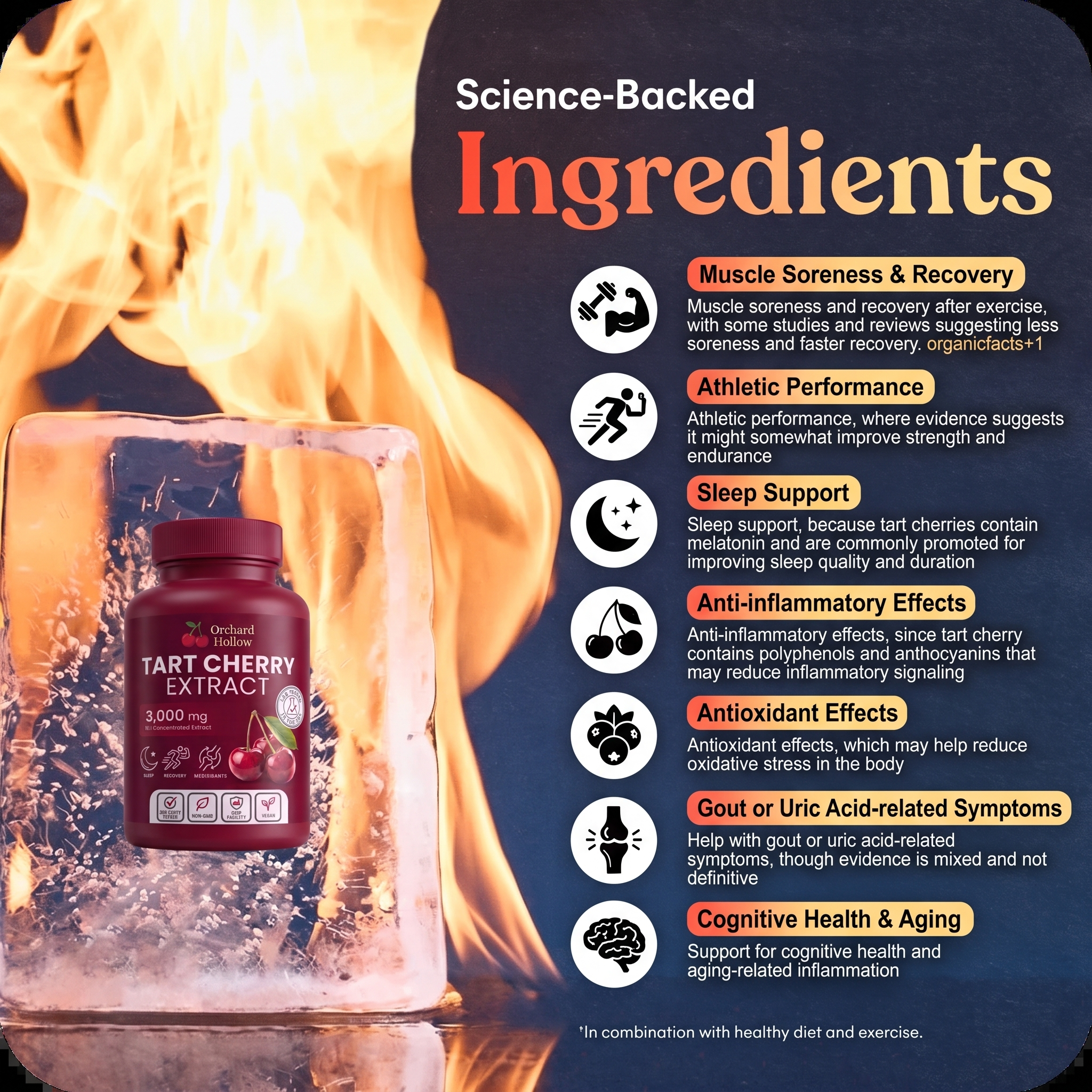Less Stiffness & More Mobility In 2 Weeks | Pure Tart Cherry Extract 3,00mg | Cold-Extracted