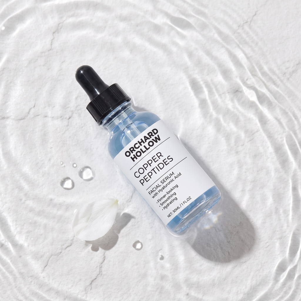 Orchard Hollow Copper Peptide Serum with Hyaluronic Acid - Firming Face Serum for Fine Lines