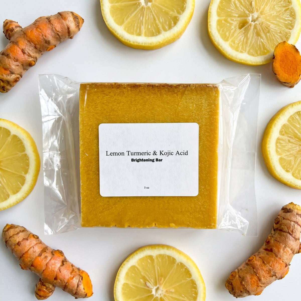 Lemon Turmeric & Kojic Acid Brightening Bar Soap for Dark Spots and Even Skin - image 3